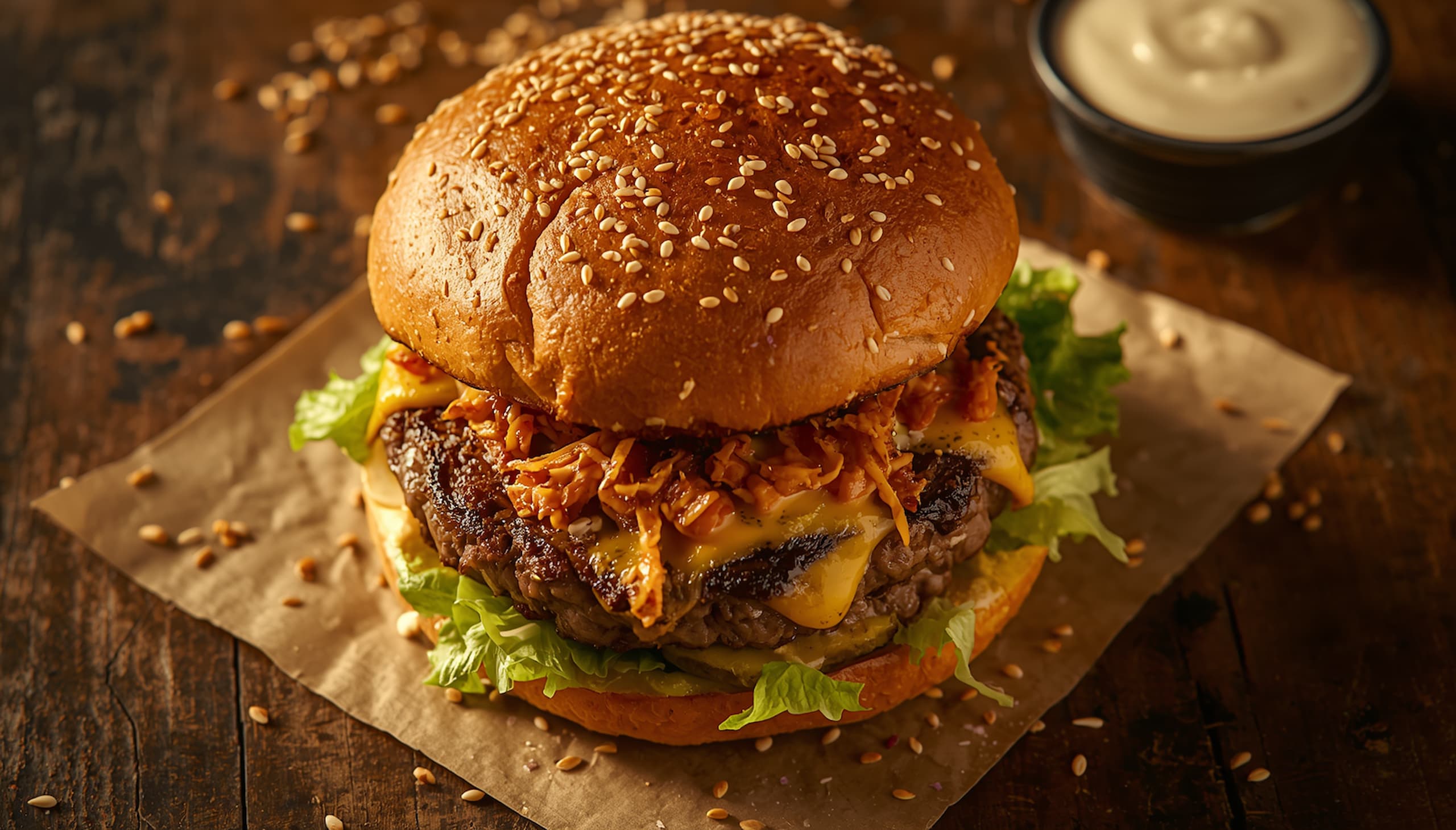 Homemade smash burger recipe with crispy caramelized crust, melted American cheese, pickles, and smash sauce on a toasted potato bun