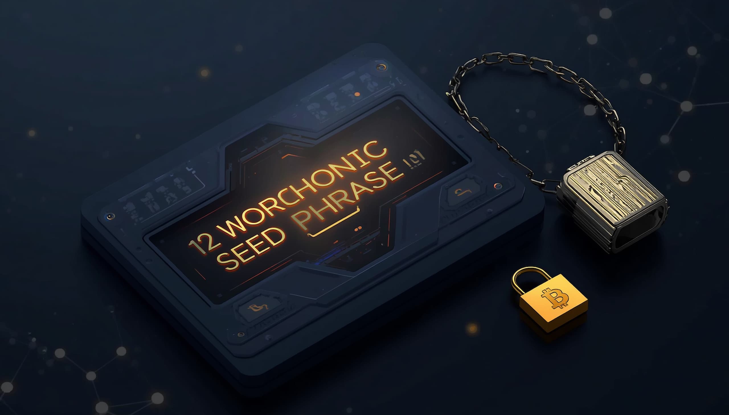 Seed phrase written on paper next to a hardware crypto wallet — secure seed phrase storage concept 2026