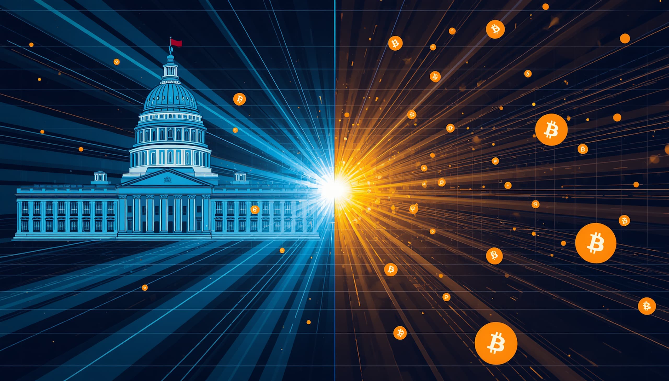 CBDC vs crypto battle for the future of money — digital currency comparison illustration 2026
